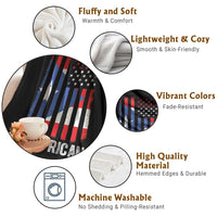 Puerto Rican American Flag Throw Blanket AME-RICAN Boricua Pride