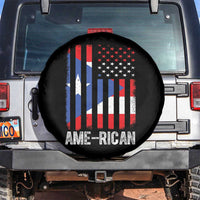 Puerto Rican American Flag Spare Tire Cover AME-RICAN Boricua Pride