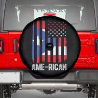 Puerto Rican American Flag Spare Tire Cover AME-RICAN Boricua Pride
