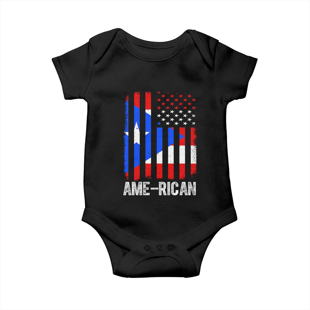 Puerto Rican American Flag Baby Onesie AME-RICAN Boricua Pride