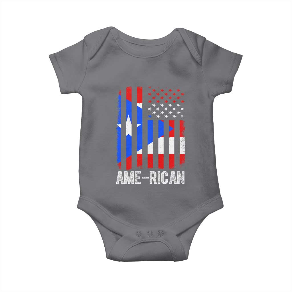 Puerto Rican American Flag Baby Onesie AME-RICAN Boricua Pride