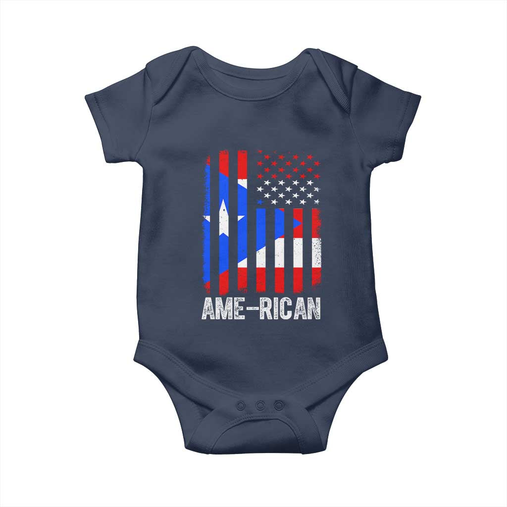 Puerto Rican American Flag Baby Onesie AME-RICAN Boricua Pride