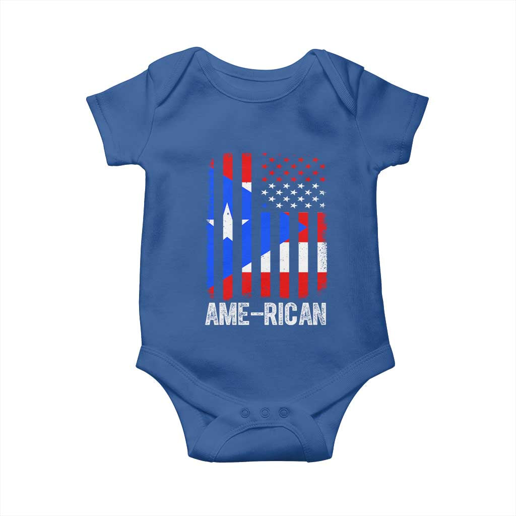 Puerto Rican American Flag Baby Onesie AME-RICAN Boricua Pride
