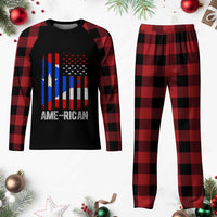 Puerto Rican American Flag Plaid Pajama Set AME-RICAN Boricua Pride