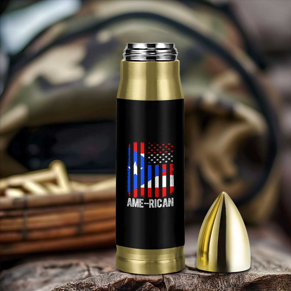 Puerto Rican American Flag Bullet Tumbler AME-RICAN Boricua Pride
