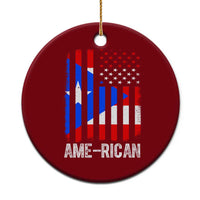 Puerto Rican American Flag Ceramic Ornament AME-RICAN Boricua Pride