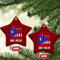 Puerto Rican American Flag Ceramic Ornament AME-RICAN Boricua Pride