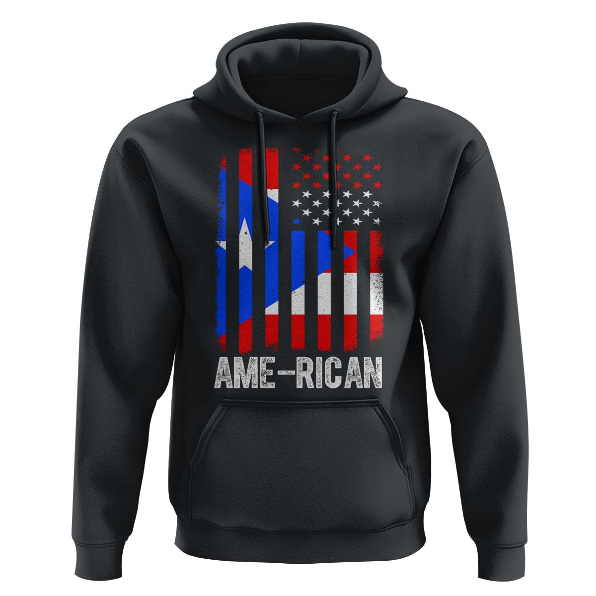 Puerto Rican American Flag Hoodie AME-RICAN Boricua Pride