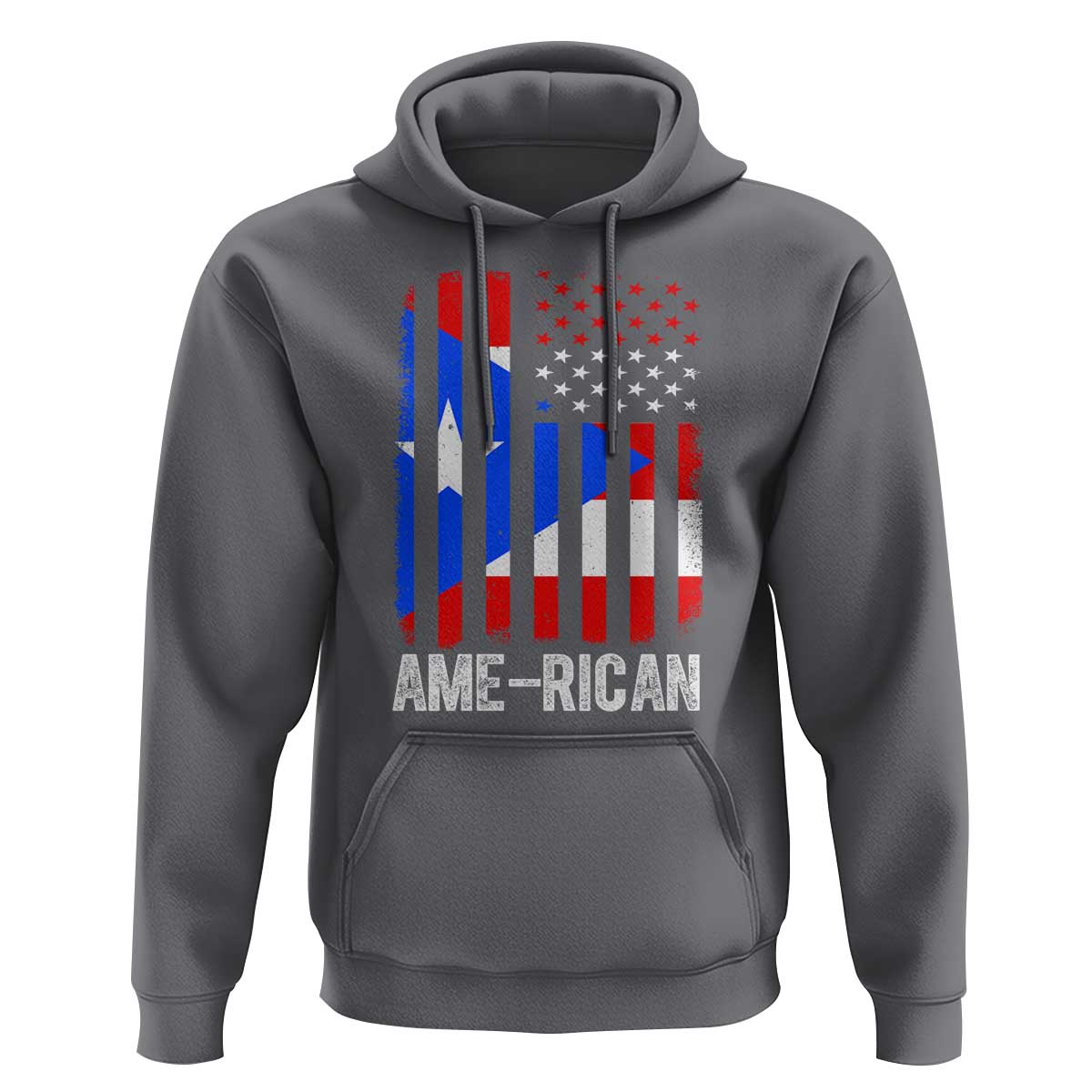 Puerto Rican American Flag Hoodie AME-RICAN Boricua Pride