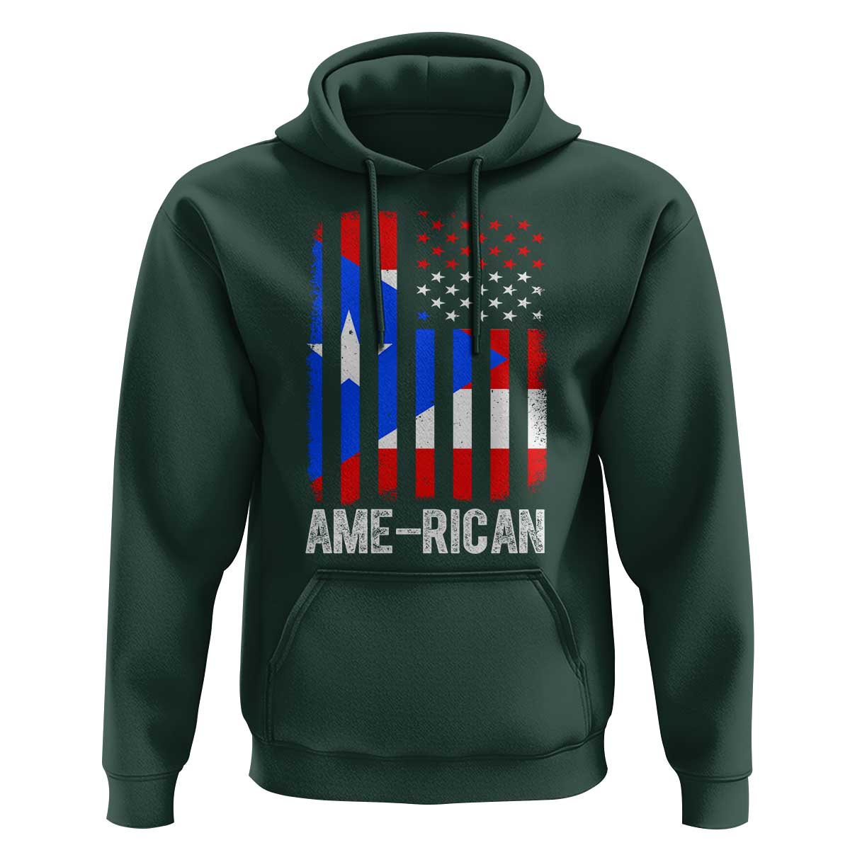 Puerto Rican American Flag Hoodie AME-RICAN Boricua Pride