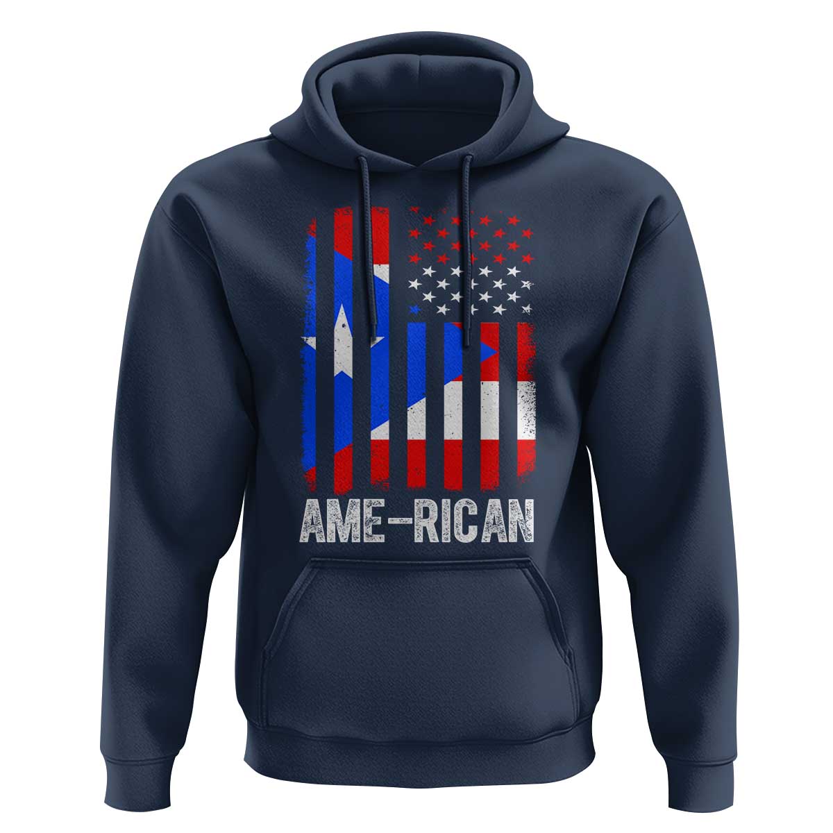 Puerto Rican American Flag Hoodie AME-RICAN Boricua Pride