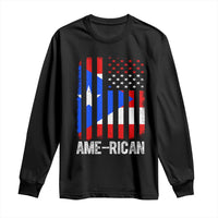 Puerto Rican American Flag Long Sleeve Shirt AME-RICAN Boricua Pride