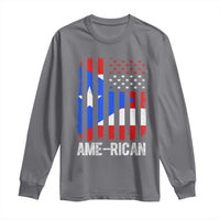Puerto Rican American Flag Long Sleeve Shirt AME-RICAN Boricua Pride