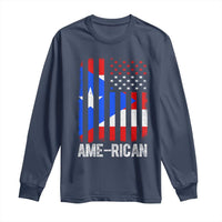 Puerto Rican American Flag Long Sleeve Shirt AME-RICAN Boricua Pride