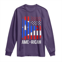 Puerto Rican American Flag Long Sleeve Shirt AME-RICAN Boricua Pride
