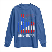 Puerto Rican American Flag Long Sleeve Shirt AME-RICAN Boricua Pride