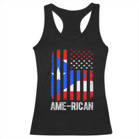 Puerto Rican American Flag Racerback Tank Top AME-RICAN Boricua Pride