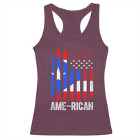 Puerto Rican American Flag Racerback Tank Top AME-RICAN Boricua Pride