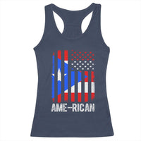 Puerto Rican American Flag Racerback Tank Top AME-RICAN Boricua Pride