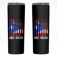 Puerto Rican American Flag Skinny Tumbler AME-RICAN Boricua Pride
