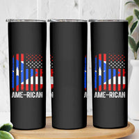 Puerto Rican American Flag Skinny Tumbler AME-RICAN Boricua Pride
