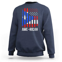 Puerto Rican American Flag Sweatshirt AME-RICAN Boricua Pride