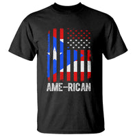 Puerto Rican American Flag T Shirt AME-RICAN Boricua Pride