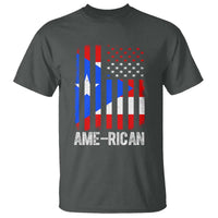 Puerto Rican American Flag T Shirt AME-RICAN Boricua Pride