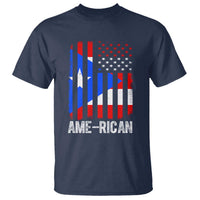 Puerto Rican American Flag T Shirt AME-RICAN Boricua Pride