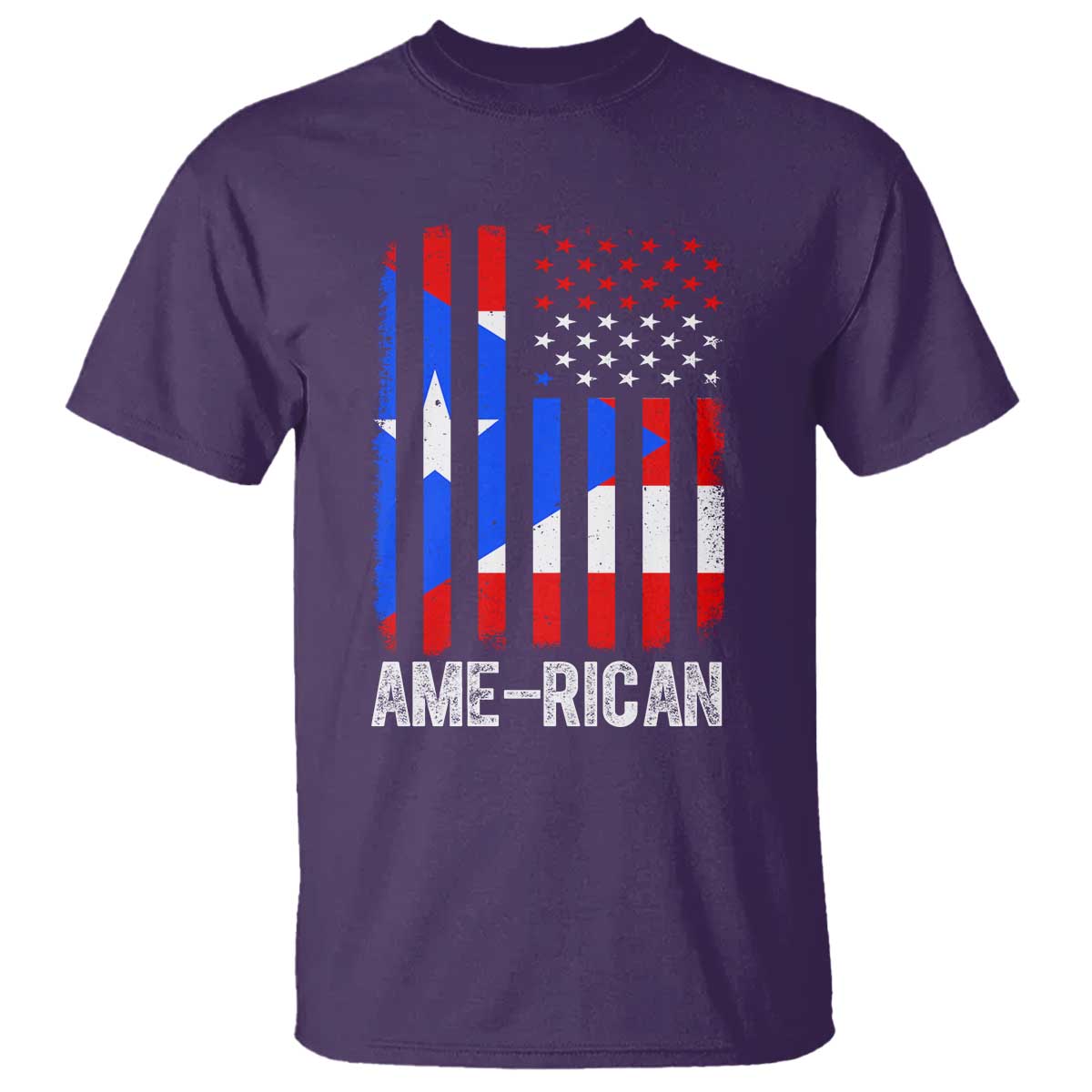 Puerto Rican American Flag T Shirt AME-RICAN Boricua Pride