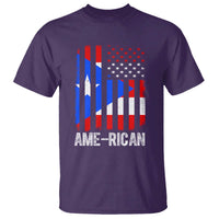 Puerto Rican American Flag T Shirt AME-RICAN Boricua Pride