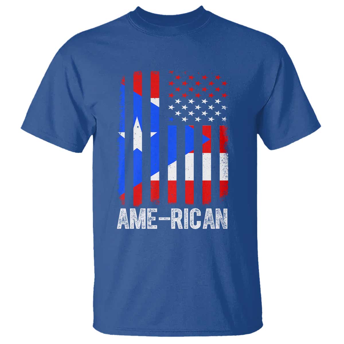 Puerto Rican American Flag T Shirt AME-RICAN Boricua Pride
