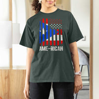 Puerto Rican American Flag T Shirt For Women AME-RICAN Boricua Pride