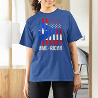 Puerto Rican American Flag T Shirt For Women AME-RICAN Boricua Pride