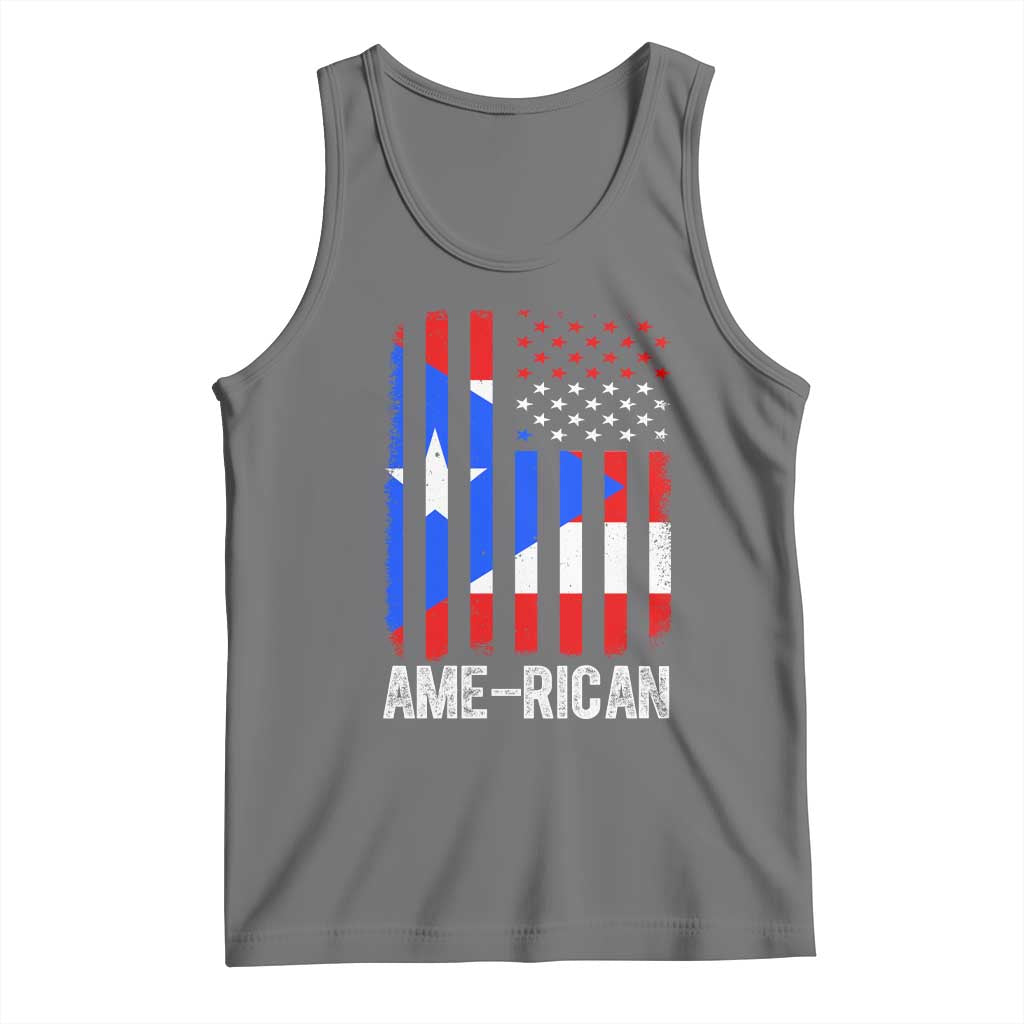 Puerto Rican American Flag Tank Top AME-RICAN Boricua Pride