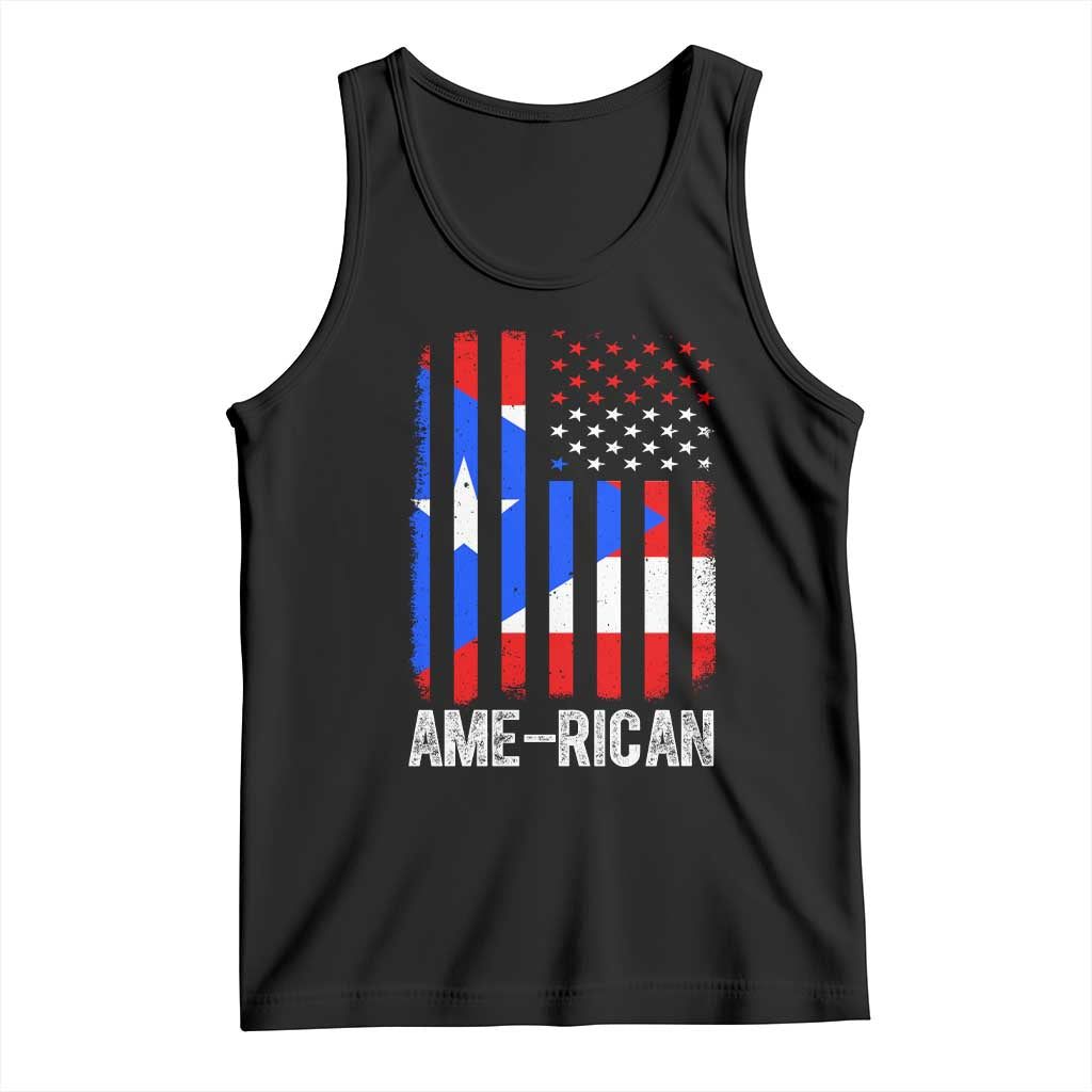 Puerto Rican American Flag Tank Top AME-RICAN Boricua Pride