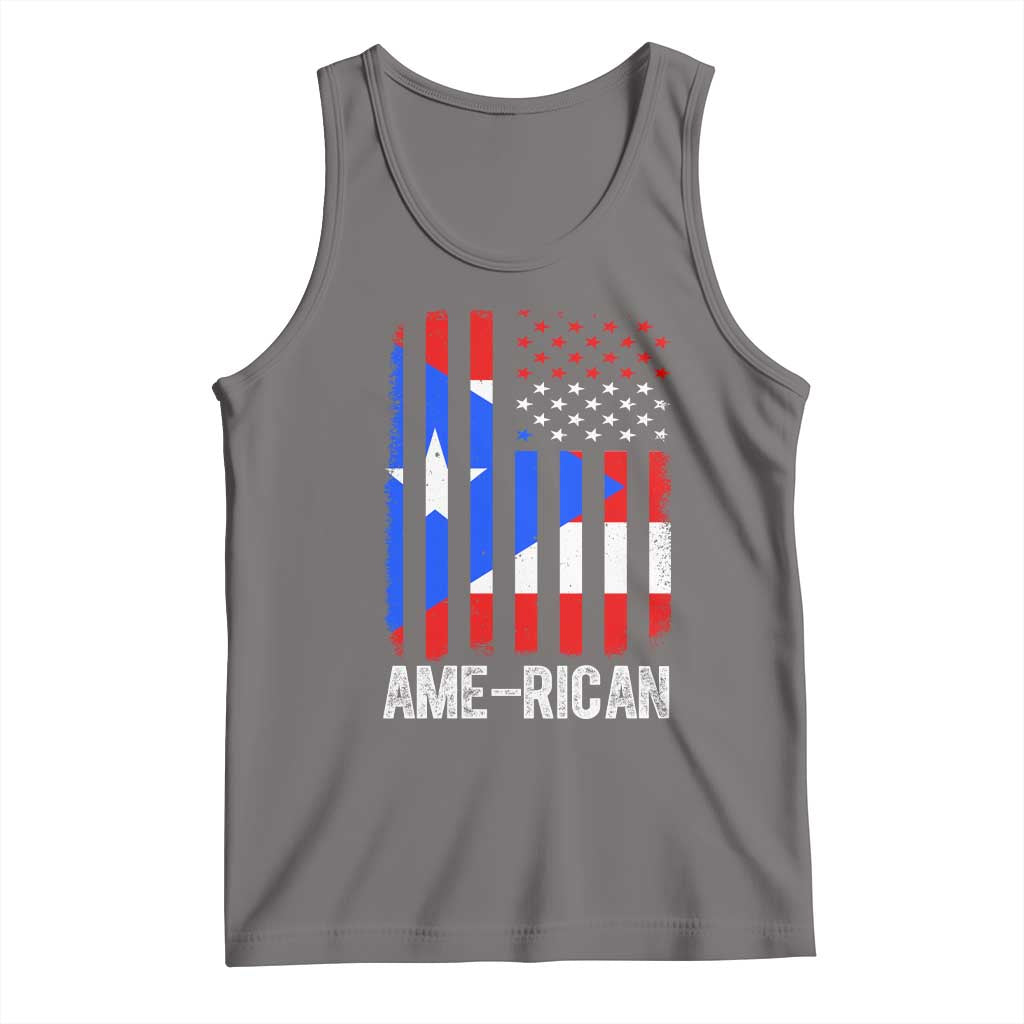 Puerto Rican American Flag Tank Top AME-RICAN Boricua Pride