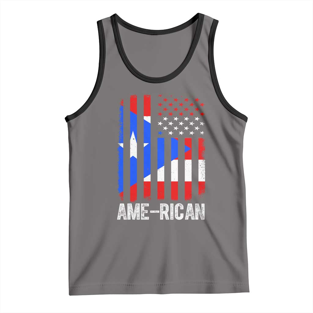Puerto Rican American Flag Tank Top AME-RICAN Boricua Pride