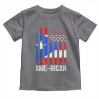 Puerto Rican American Flag Toddler T Shirt AME-RICAN Boricua Pride