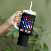 Puerto Rican American Flag Tumbler With Handle AME-RICAN Boricua Pride