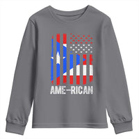 Puerto Rican American Flag Youth Sweatshirt AME-RICAN Boricua Pride