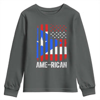Puerto Rican American Flag Youth Sweatshirt AME-RICAN Boricua Pride