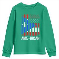 Puerto Rican American Flag Youth Sweatshirt AME-RICAN Boricua Pride