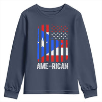 Puerto Rican American Flag Youth Sweatshirt AME-RICAN Boricua Pride