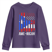 Puerto Rican American Flag Youth Sweatshirt AME-RICAN Boricua Pride