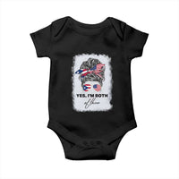 Yes I’m Both Puerto Rican American Baby Onesie Messy Bun Boricua Woman Pride