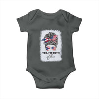 Yes I’m Both Puerto Rican American Baby Onesie Messy Bun Boricua Woman Pride
