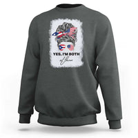 Yes I’m Both Puerto Rican American Sweatshirt Messy Bun Boricua Woman Pride