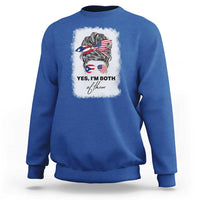 Yes I’m Both Puerto Rican American Sweatshirt Messy Bun Boricua Woman Pride