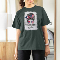 Yes I’m Both Puerto Rican American T Shirt For Women Messy Bun Boricua Woman Pride